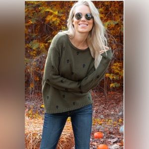 Wooden Ships MINI SKULL CREW GREEN, size x/s